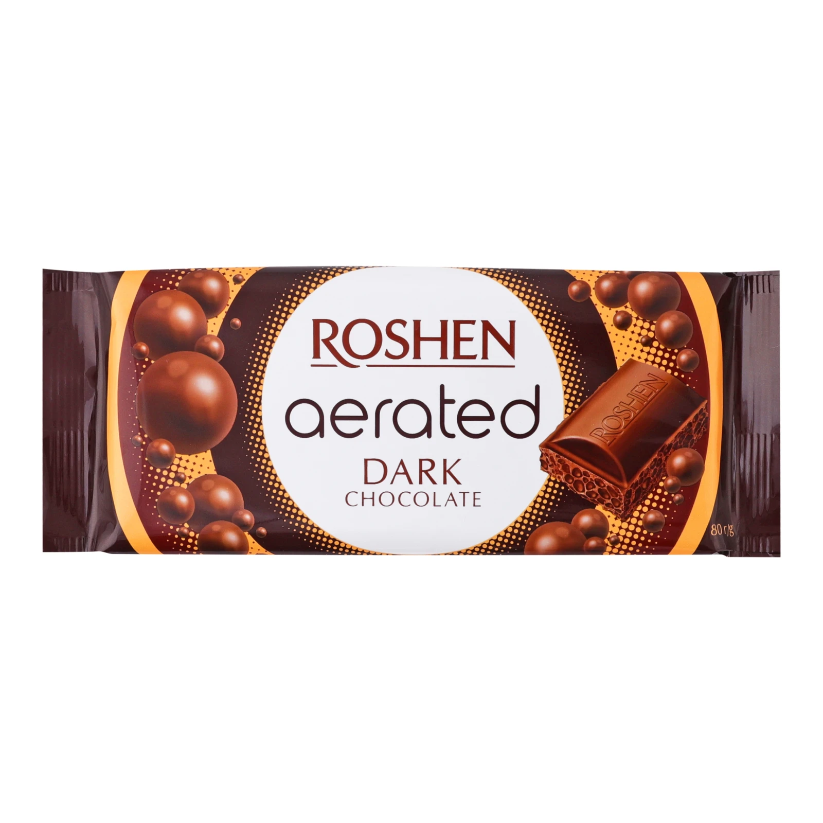 Шоколад Roshen екстрачорний пористий 80г Фото №:1