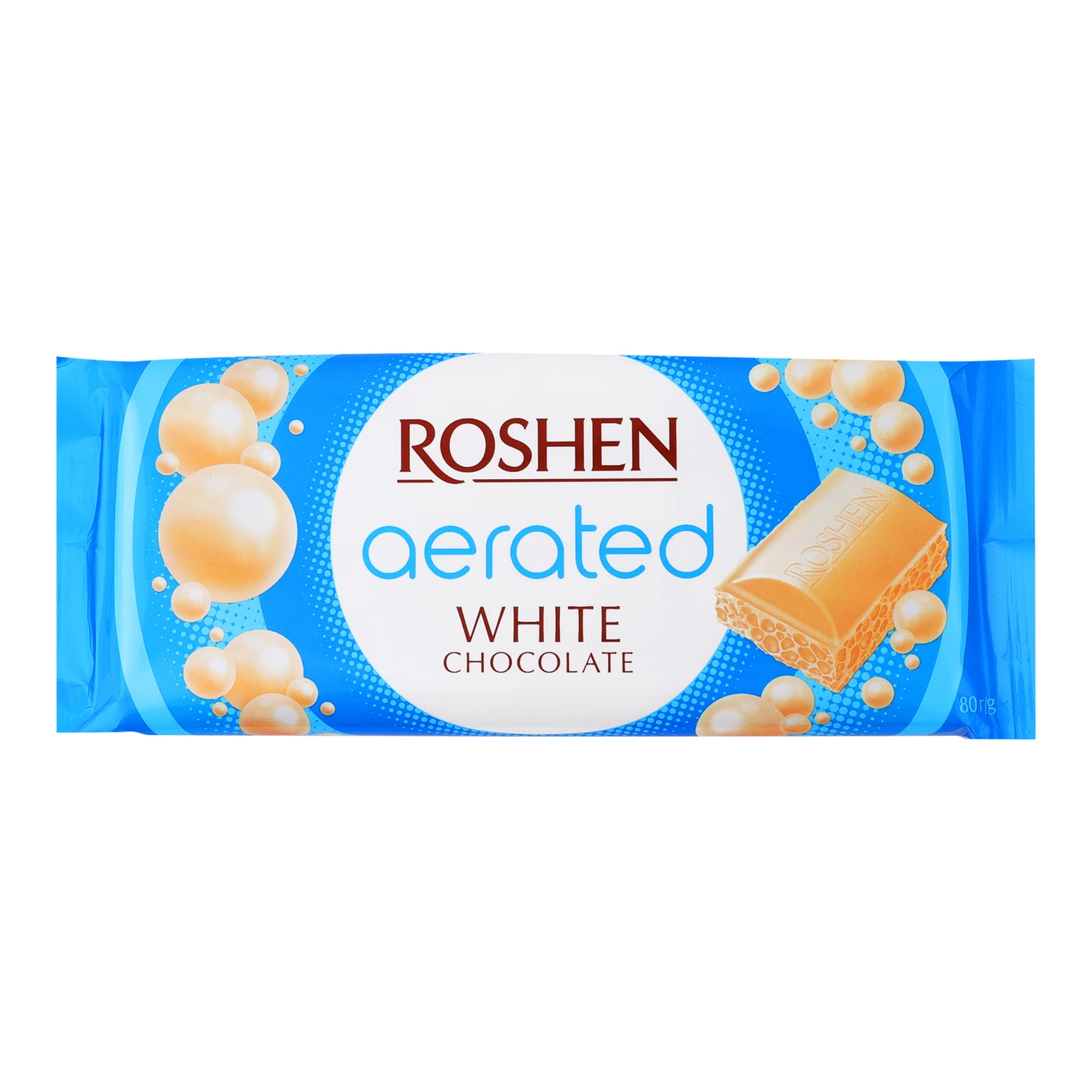 Шоколад Roshen білий пористий 80г Фото №:1