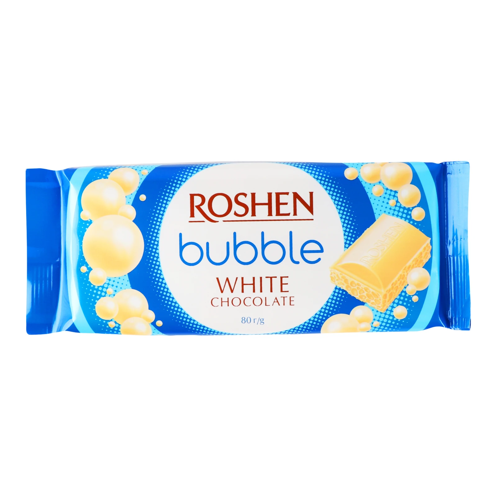 Шоколад Roshen White Bubble пористий 80г Фото №:1