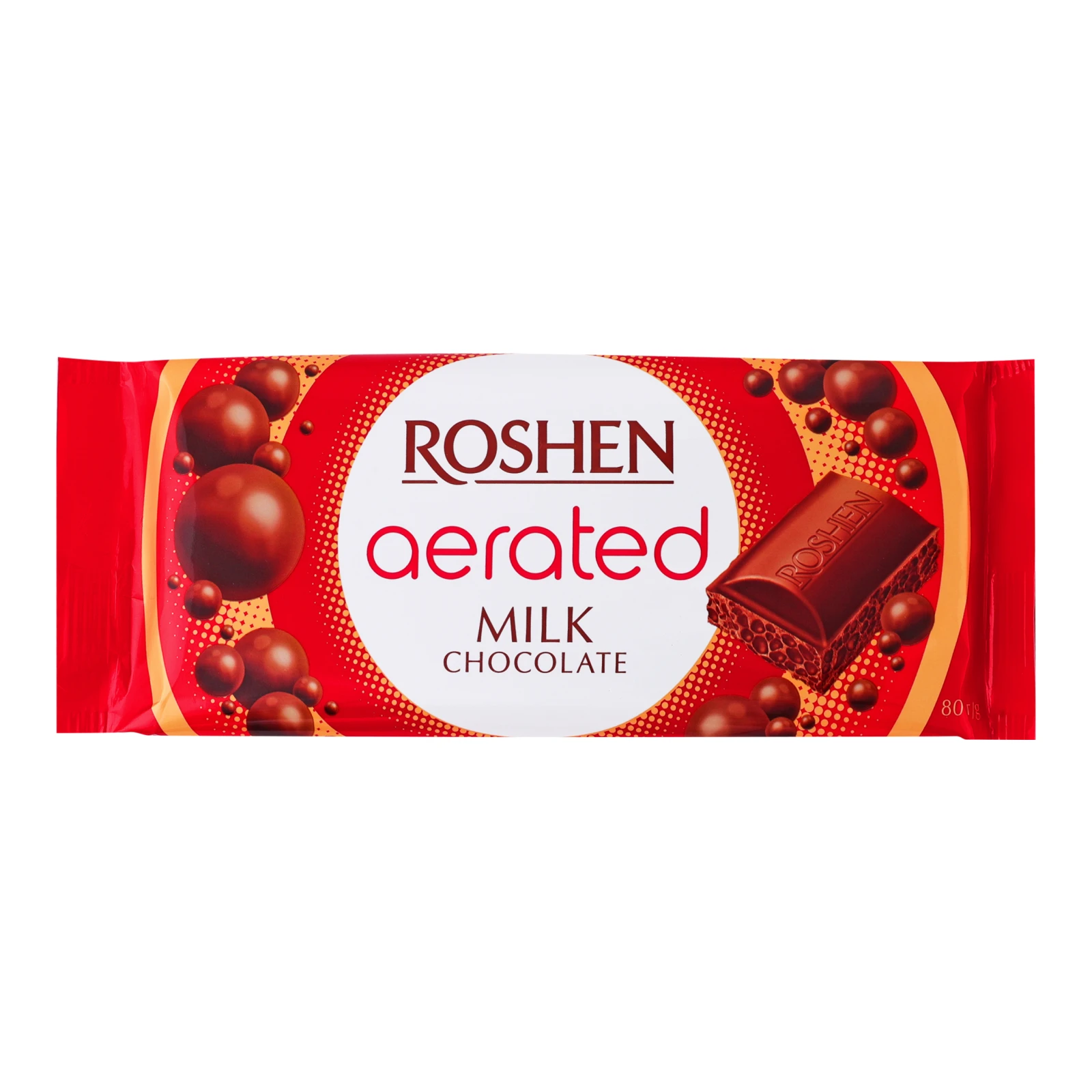 Шоколад Roshen молочний пористий 80г Фото №:1