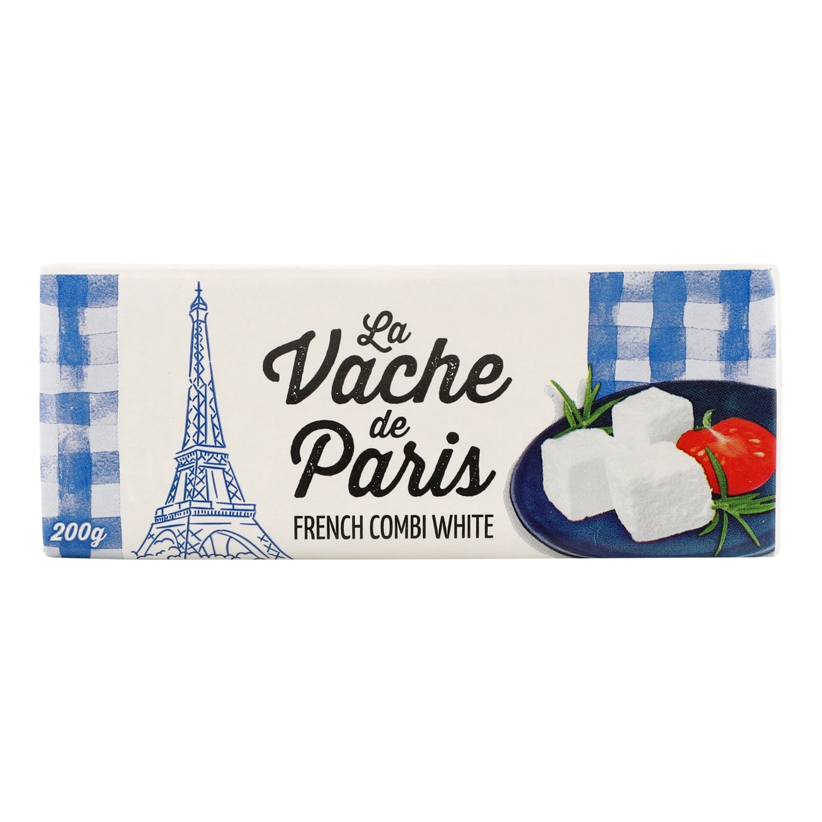 Сирний продукт La Vache de Paris French сombi white розсільний Паризька Бурьонка 55% 200г Фото №:1