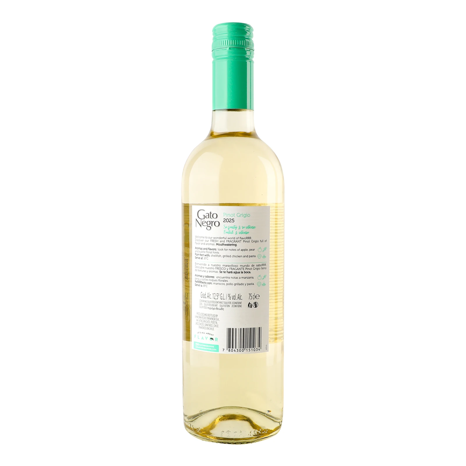 Вино Gato Negro Pinot Grigio біле сухе 12% 0.75л фото 2