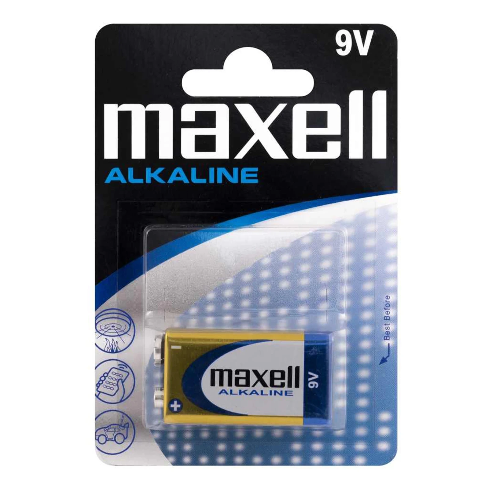 Батарейка Maxell Alkaline лужна крона 9V 6LR61 Фото №:1