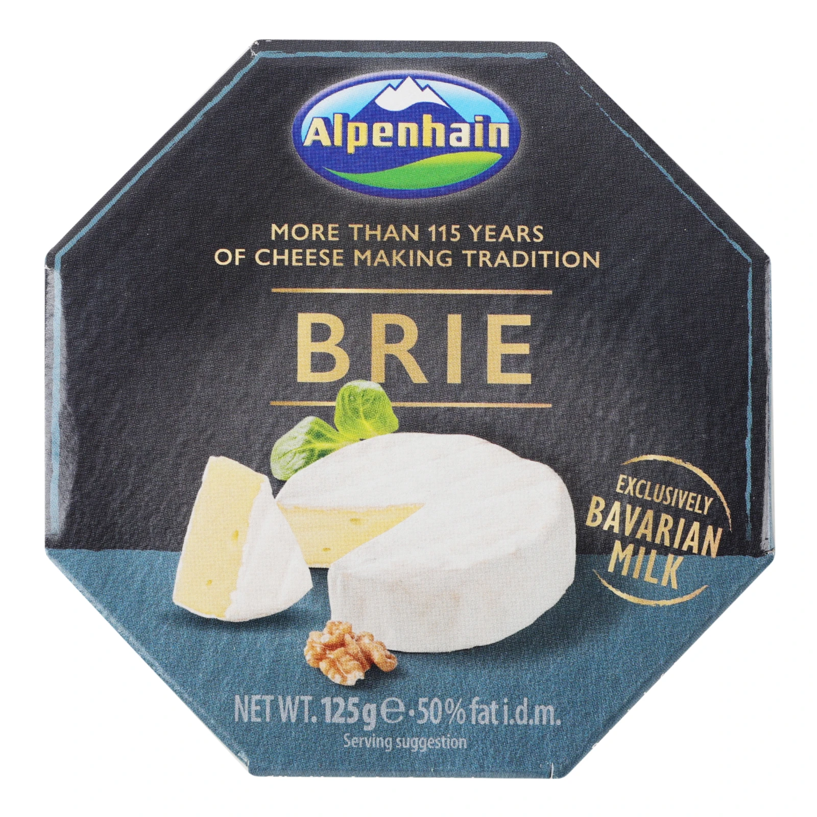 Сир Alpenhain Brie Селект м'який з білою пліснявою 50% 0.125кг Фото №:1