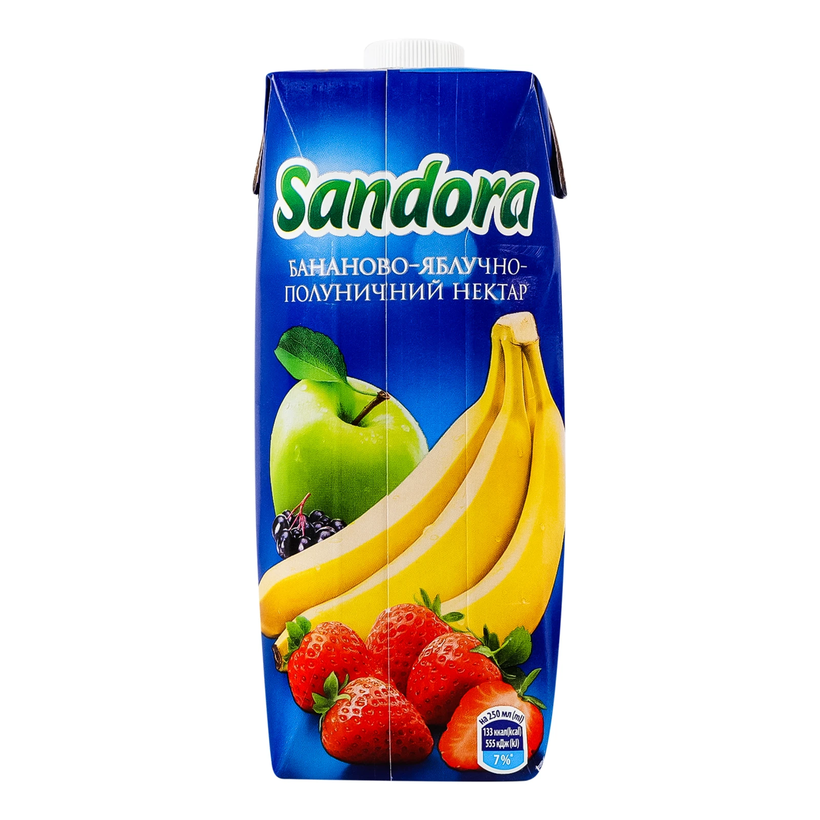 Нектар Sandora бананово-яблучно-полуничний з м'якоттю стерилізований 500мл Фото №:2