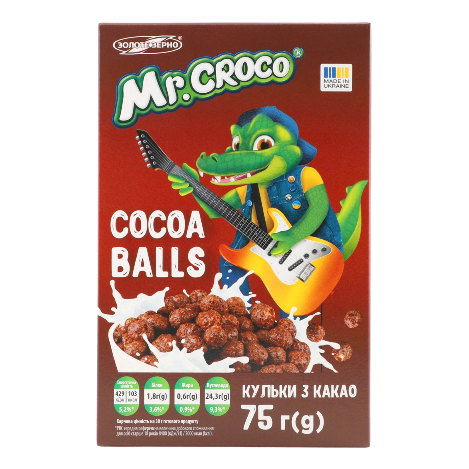 Сніданок сухий Mr. Croco кульки з какао 75г Фото №:1