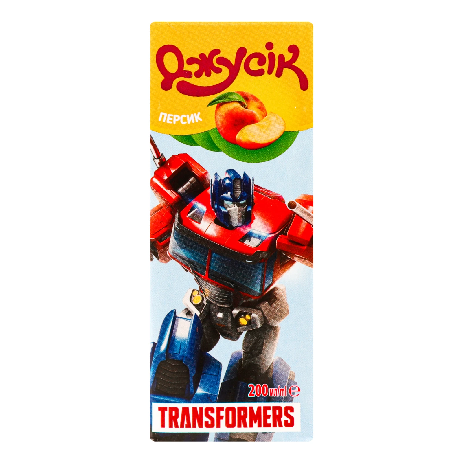 Сік Джусік Transformers Персик з м'якоттю 200мл Фото №:1