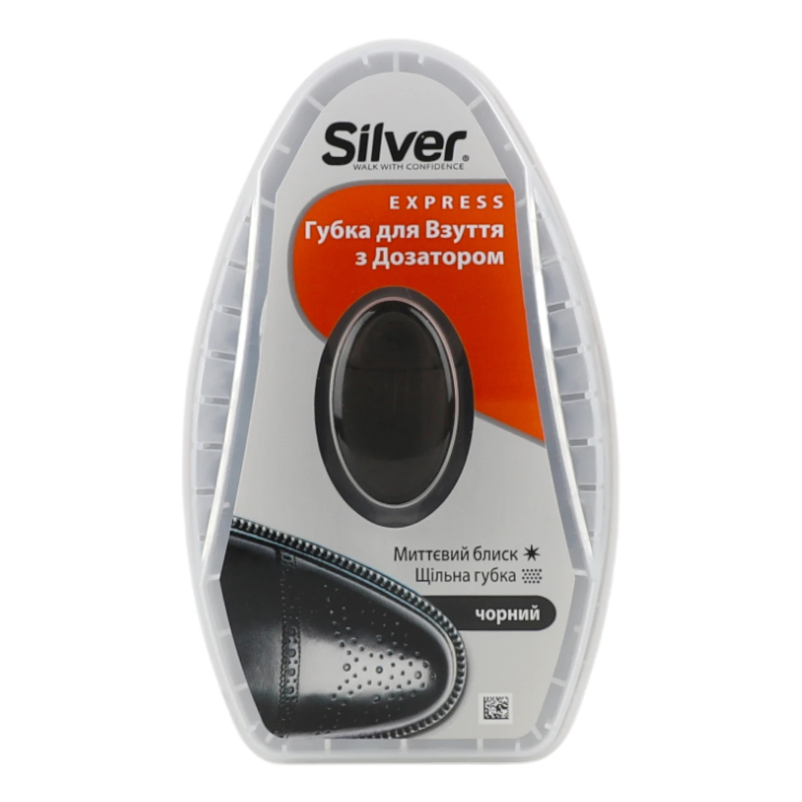 Губка-блиск Silver Express для взуття з дозатором силікону чорна 6мл Фото №:1