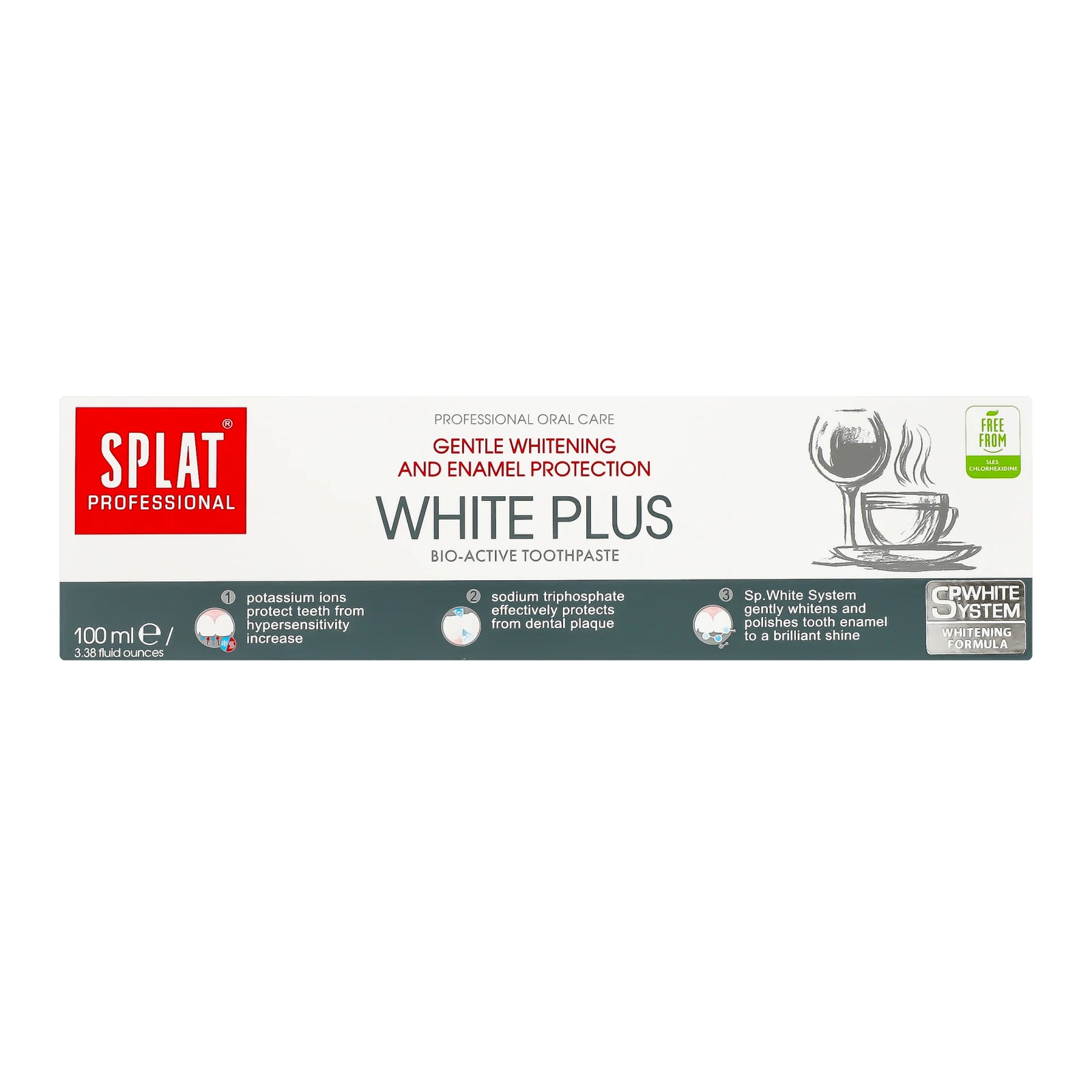 Паста зубна Splat Professional White Plus 100мл Фото навігації №:1