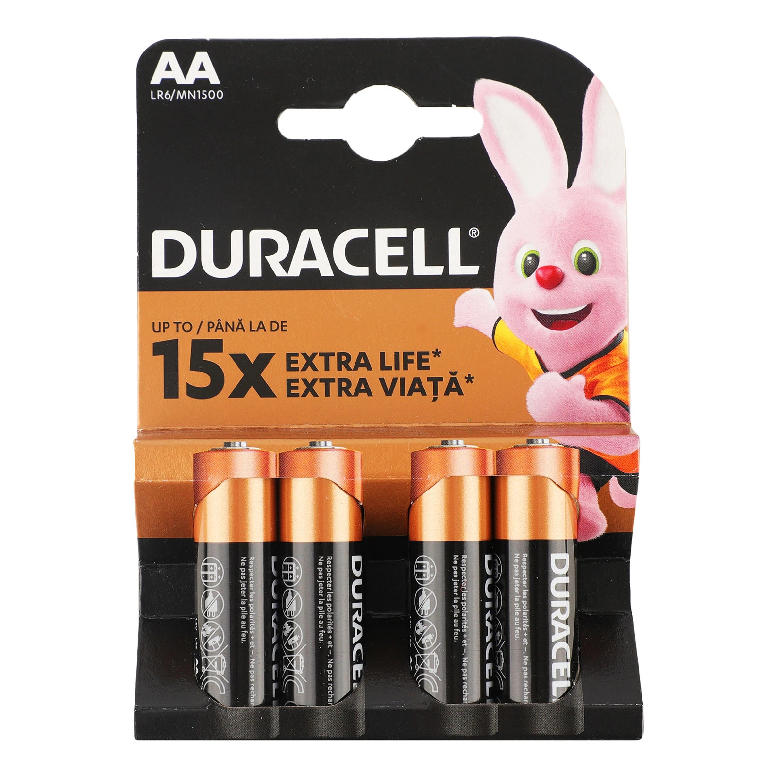Батарейки Duracell AA LR6 MN1500 4шт/уп Фото №:1