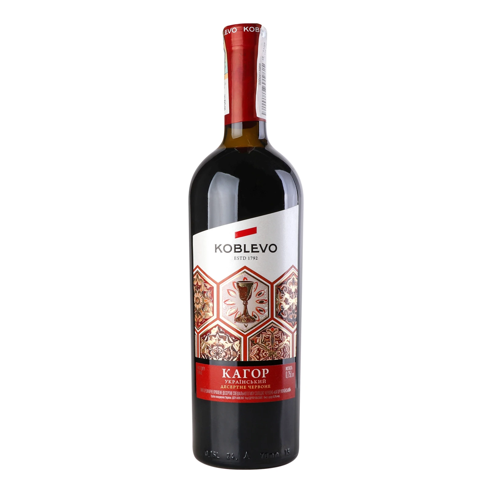 Вино Koblevo Кагор Український червоне солодке 16% 0.75л Фото №:1