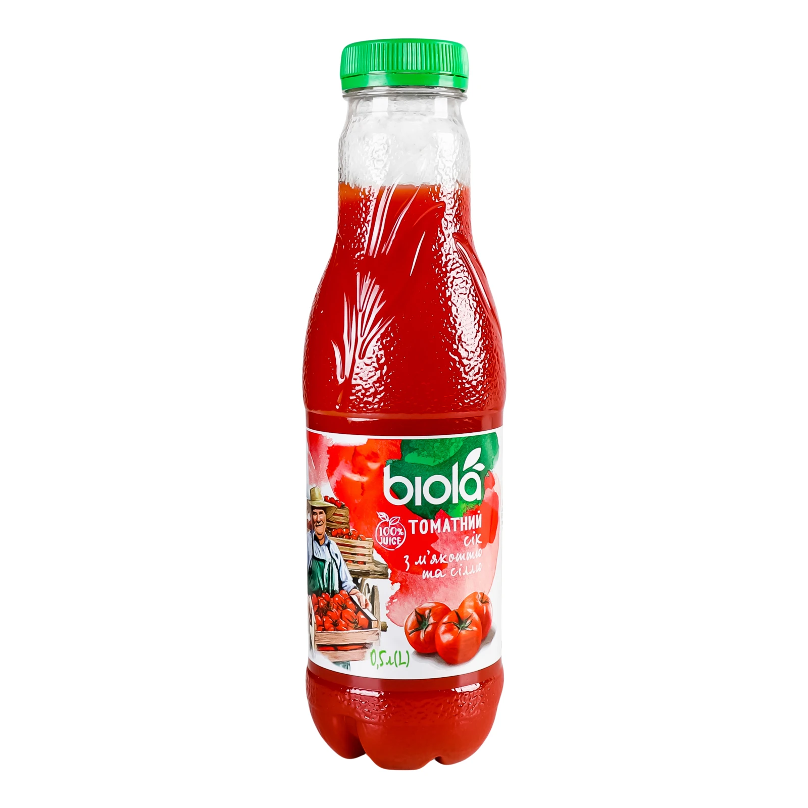 Сік Biola Томат з м'якоттю та сіллю 0.5л Фото №:1