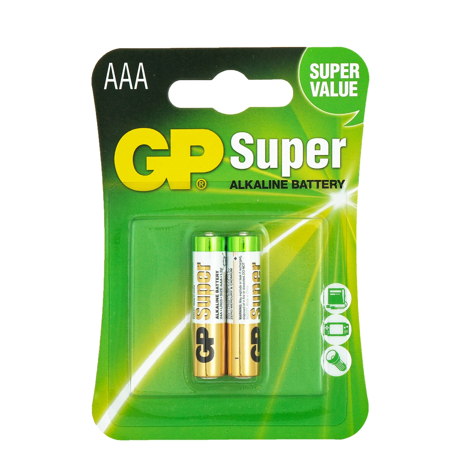 Батарейки GP Super №GP24A-2UE2 AAA LR03 2шт/уп