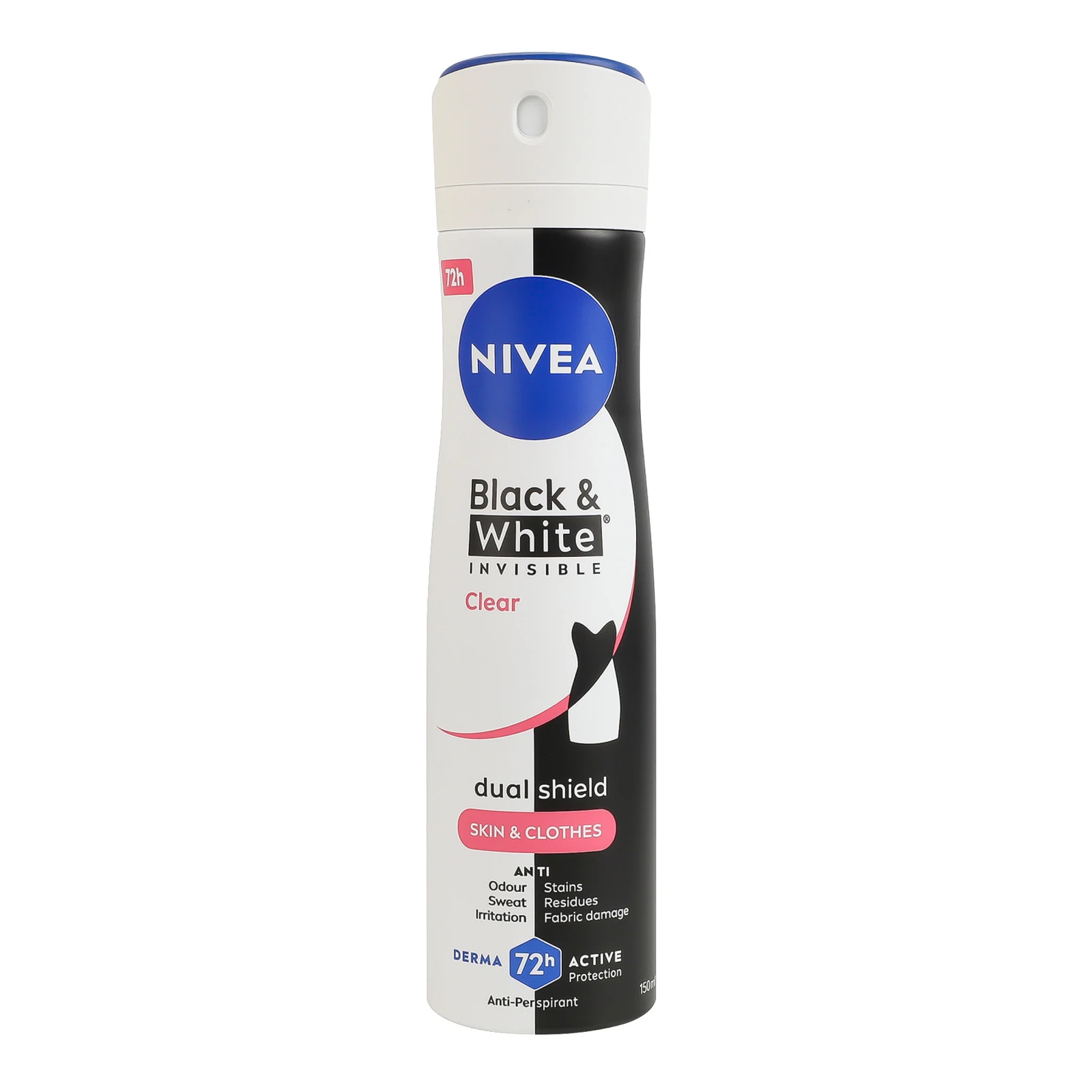Антиперспірант Nivea Чорне та біле Невидимий прозорий аерозоль 150мл