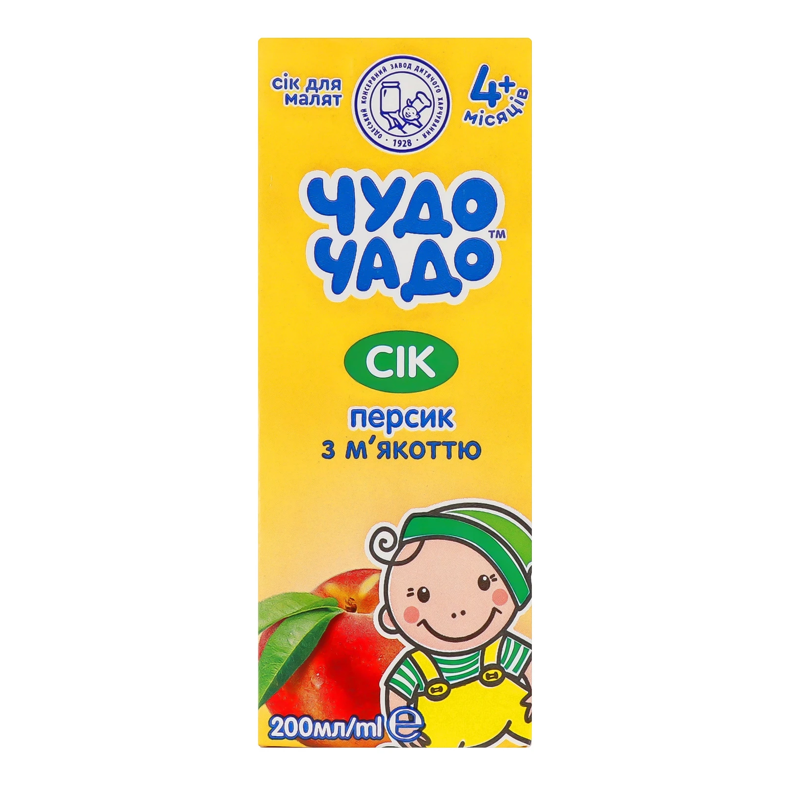Сік Чудо-Чадо Персик з м'якоттю для дітей з 4-х місяців 0.2л Фото №:1