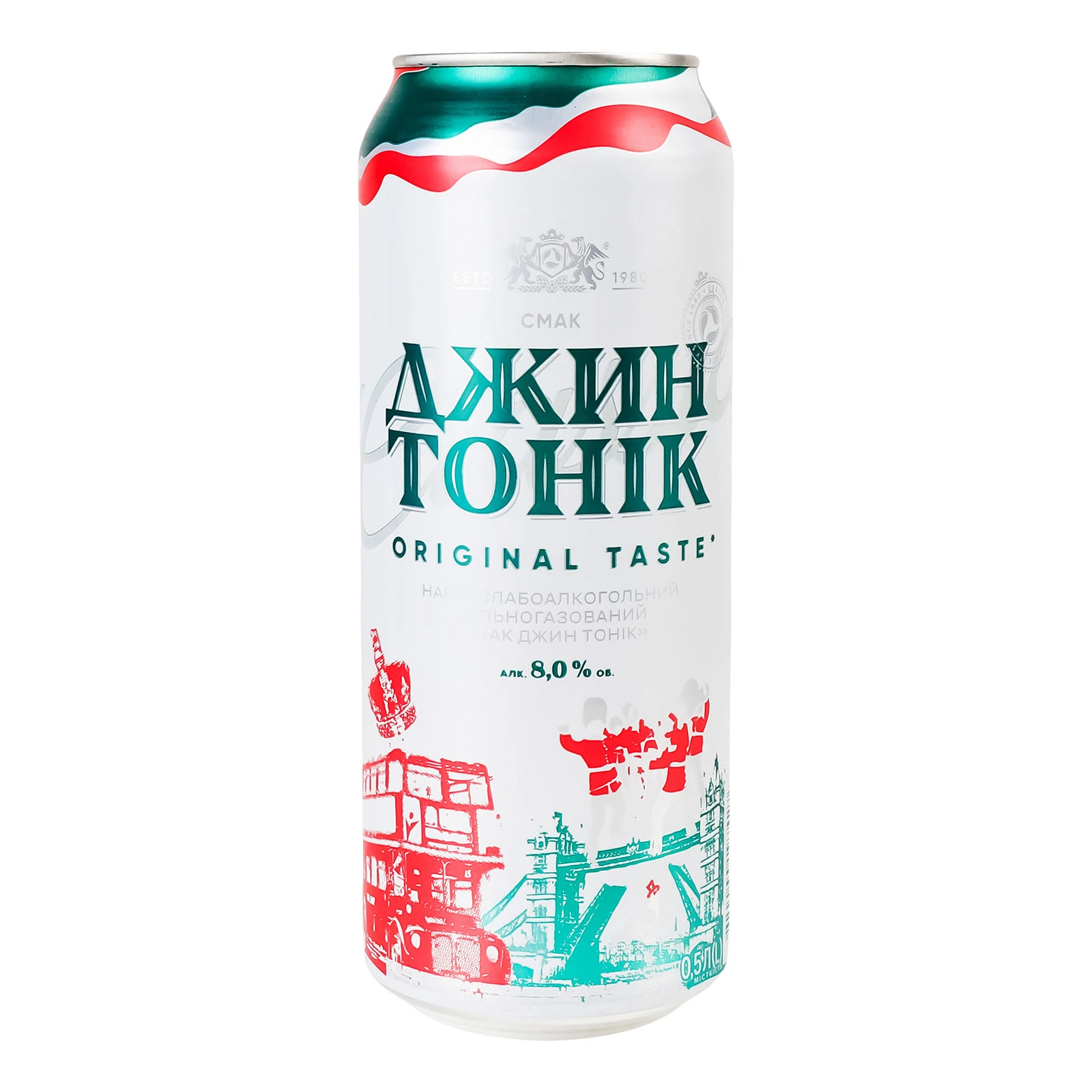 Напій слабоалкогольний Оболонь Джин Тонік сильногазований 8% 0.5л