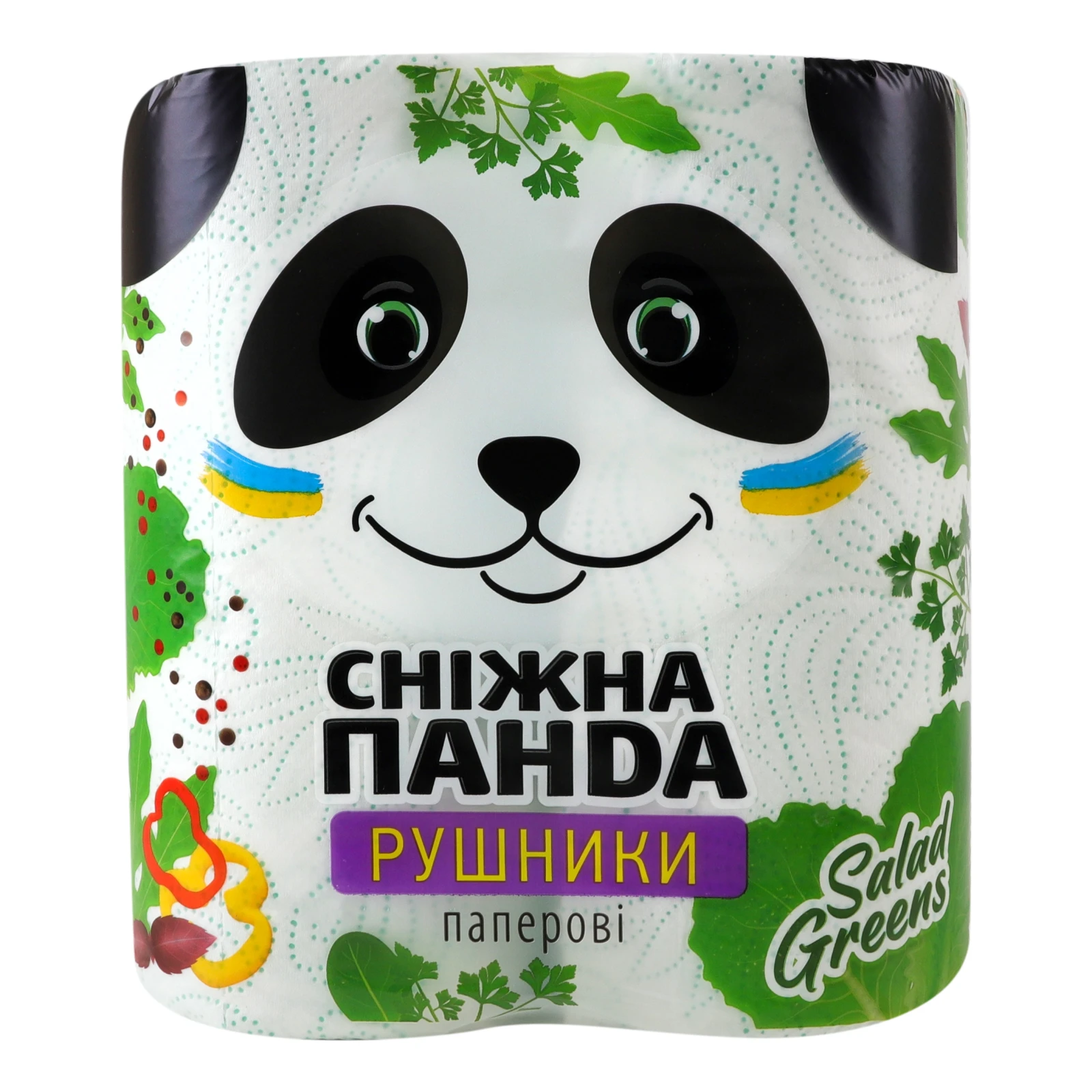 Рушники паперові Сніжна панда Salad Greens 2-х шарові 2шт/уп Фото №:1