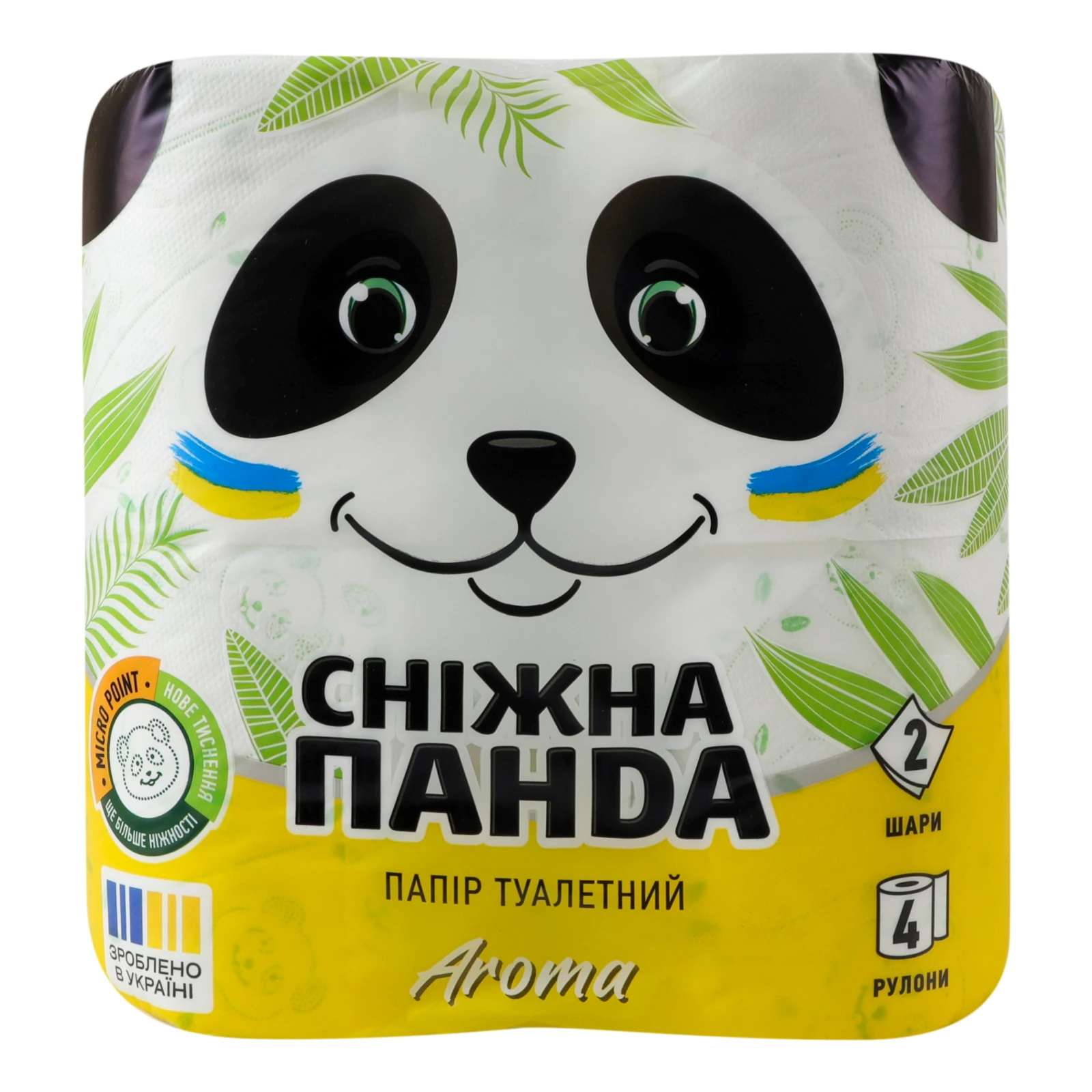 Папір туалетний Сніжна панда Aroma 2-х шаровий 4шт/уп Фото №:1