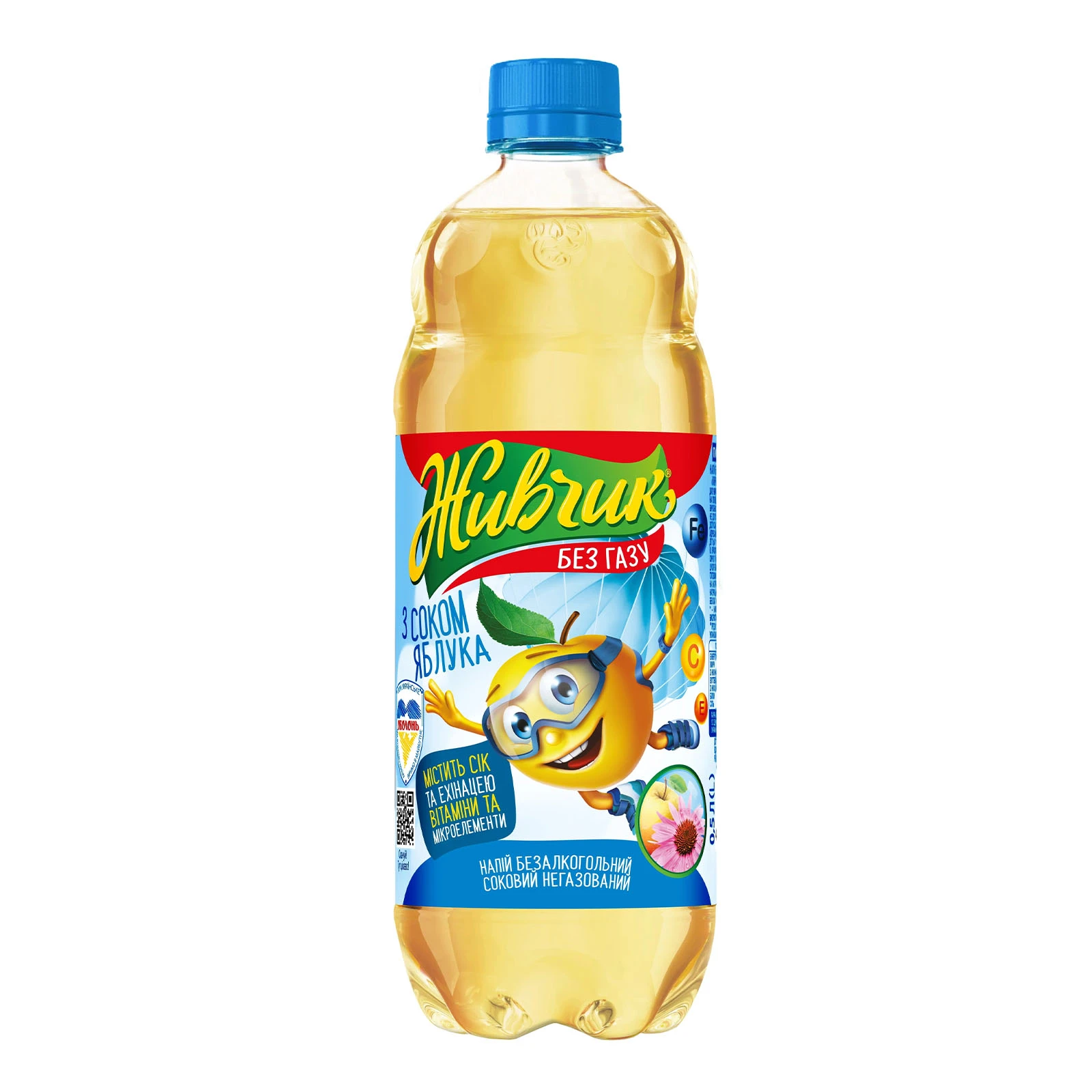 Напій Живчик соковий негазований зі смаком яблука 500мл Фото №:1