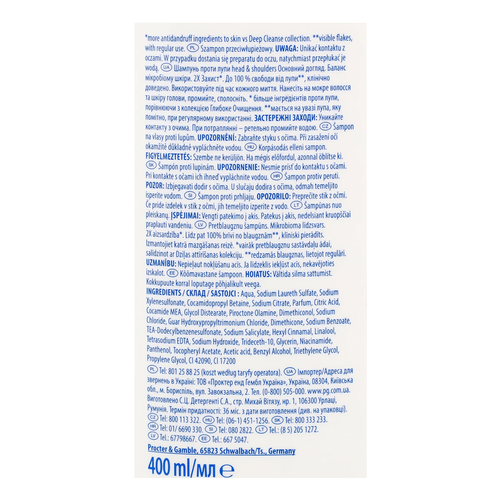 Шампунь Head&Shoulders Classic Clean проти лупи 400мл Фото №:3