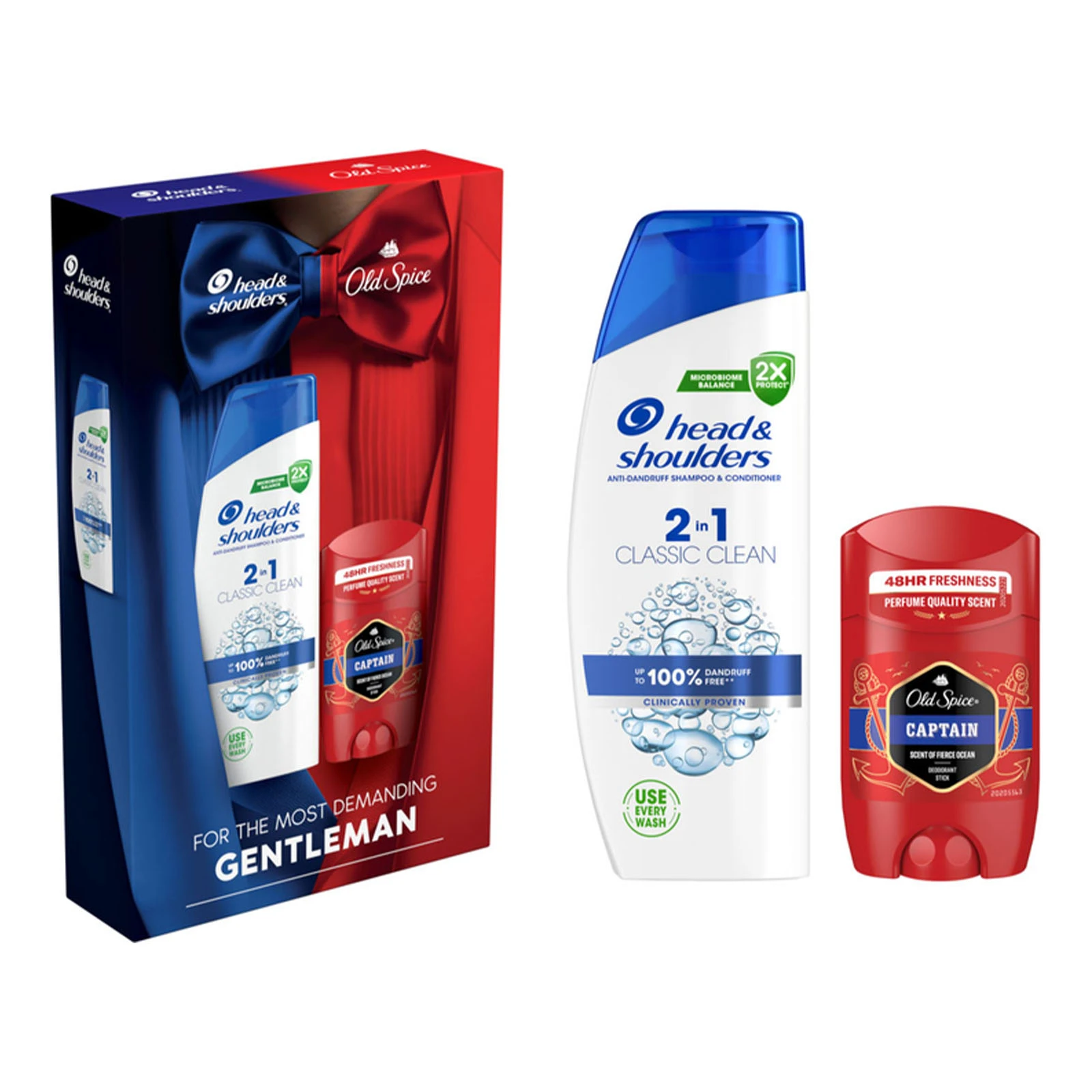 Набір Head&Shoulders 2в1 Шампунь п/лупи 2в1 330мл+Тв.Дез-нт Old Spice Captain 50мл Фото навігації №:1