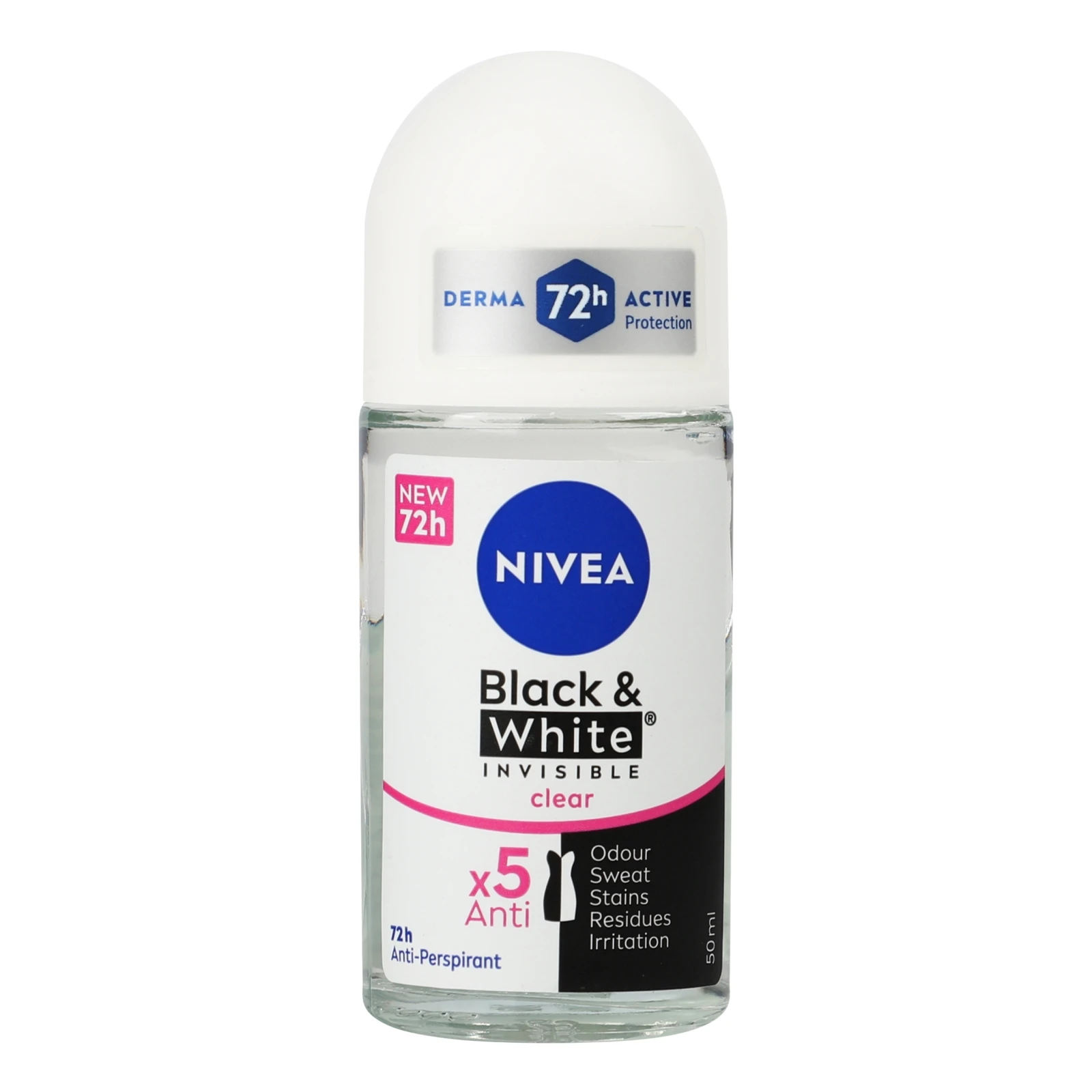 Антиперспірант Nivea Чорне та біле Невидимий прозорий кульковий 50мл