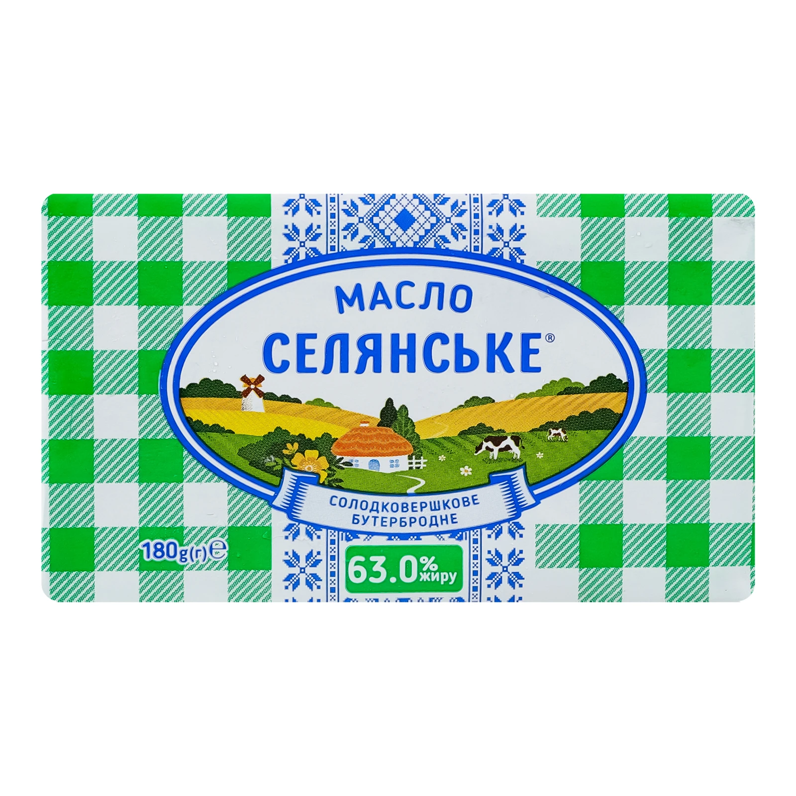Масло Селянське 180г 63% бутербродне Фото №:1