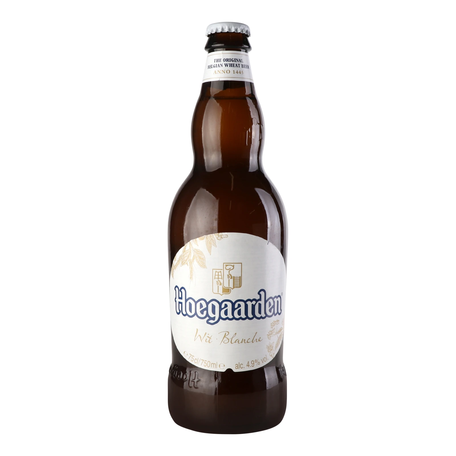 Пиво Hoegaarden Wit Blanche світле нефільтроване пастеризоване 4.9% 0.75л Фото №:1