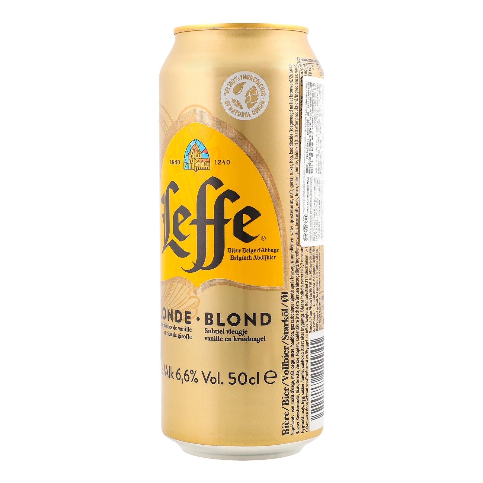 Пиво Leffe Blond світле пастеризоване 6.6% 0.5л фото 2