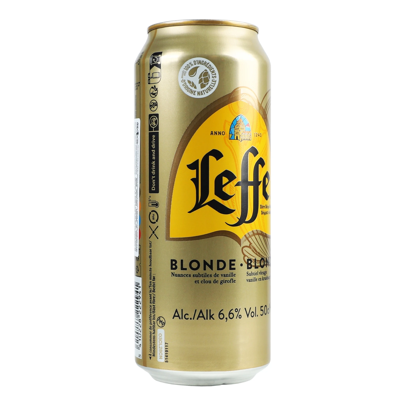 Пиво Leffe Blond світле пастеризоване 6.6% 0.5л Фото №:2