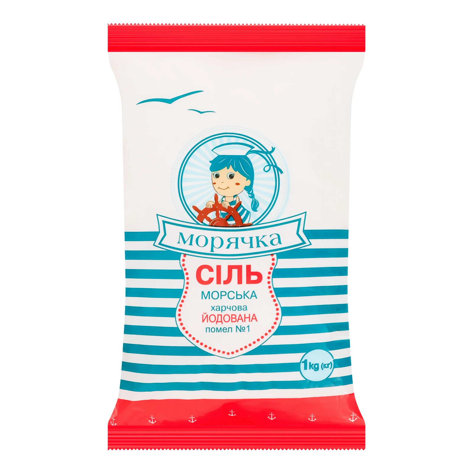 Сіль морська Морячка харчова йодована помел №1 1кг Фото №:1