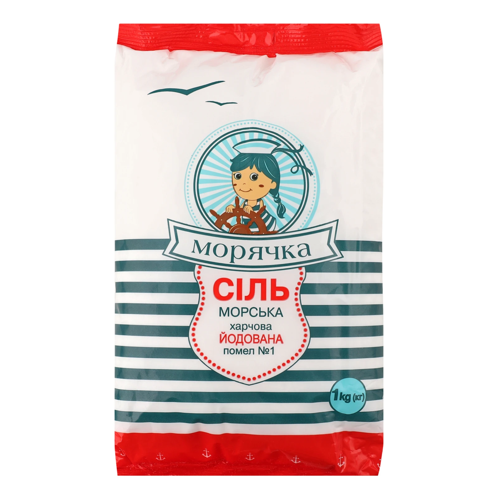 Сіль Морячка морська харчова йодована помел №1 1кг Фото №:1