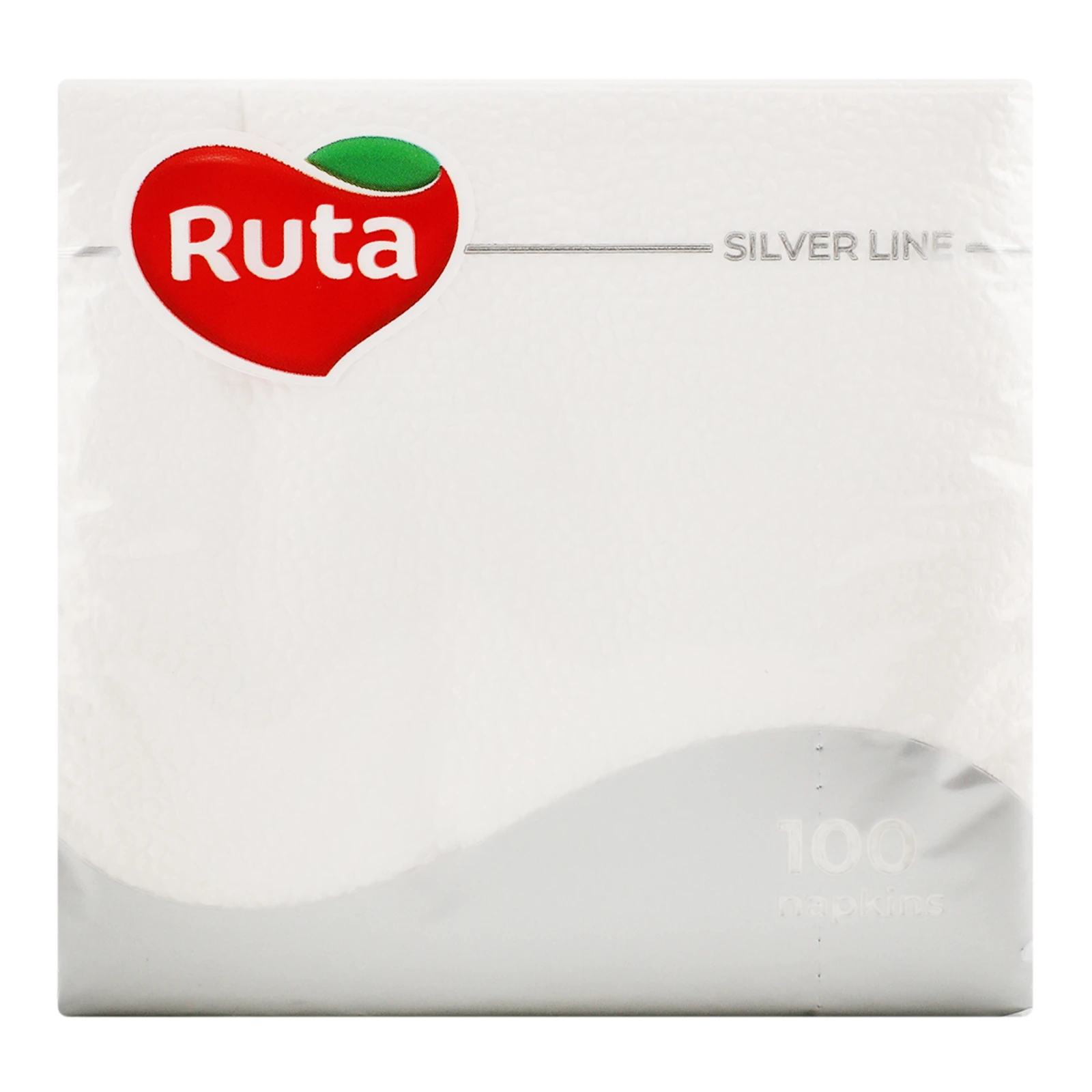 Серветки Ruta Silver line паперові одношарові 23.5х23.5см білі 100шт Фото №:1