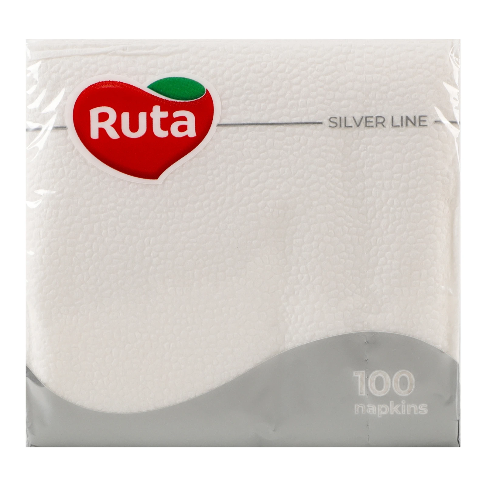 Серветки Ruta Silver line паперові одношарові 23.5*23.5см білі 100шт Фото №:1