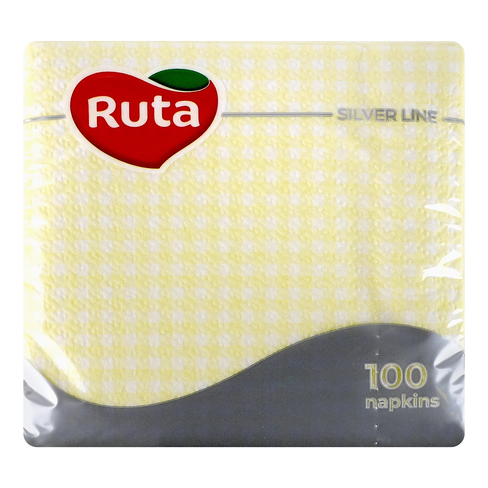 Серветки паперові Ruta жовті 235*235мм 100шт/уп Фото №:1