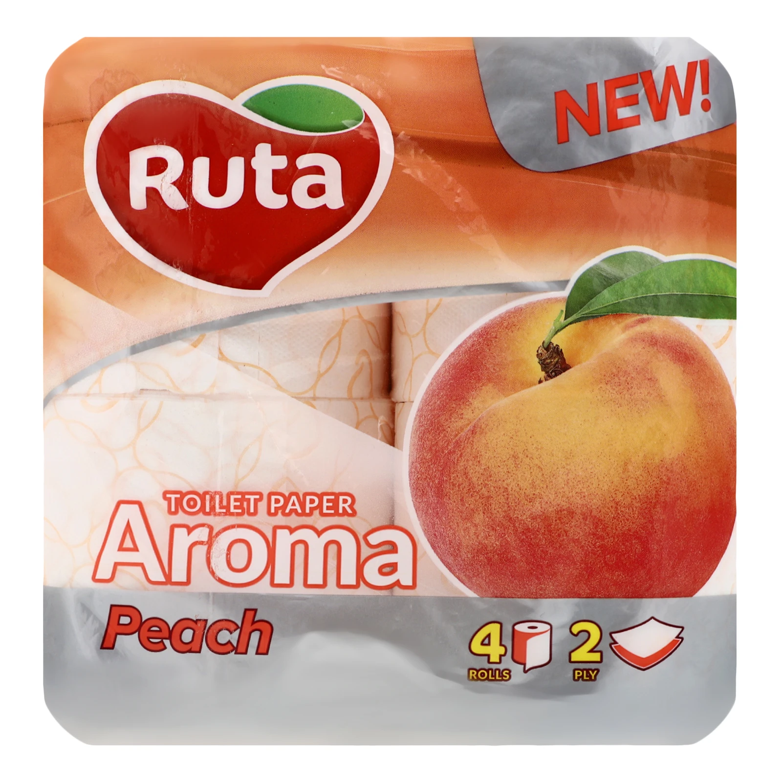 Папір туалетний Ruta Aroma Peach 2-x шаровий 4шт/уп Фото №:1