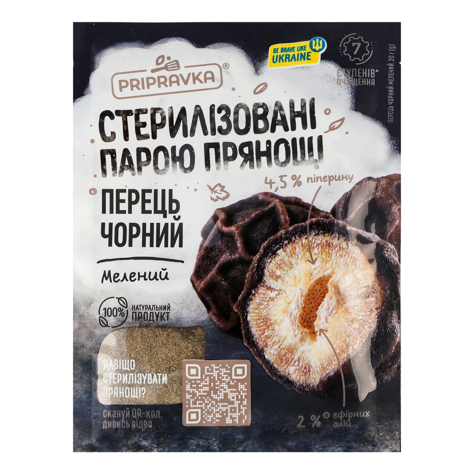 Перець Pripravka чорний мелений 20г Фото №:1