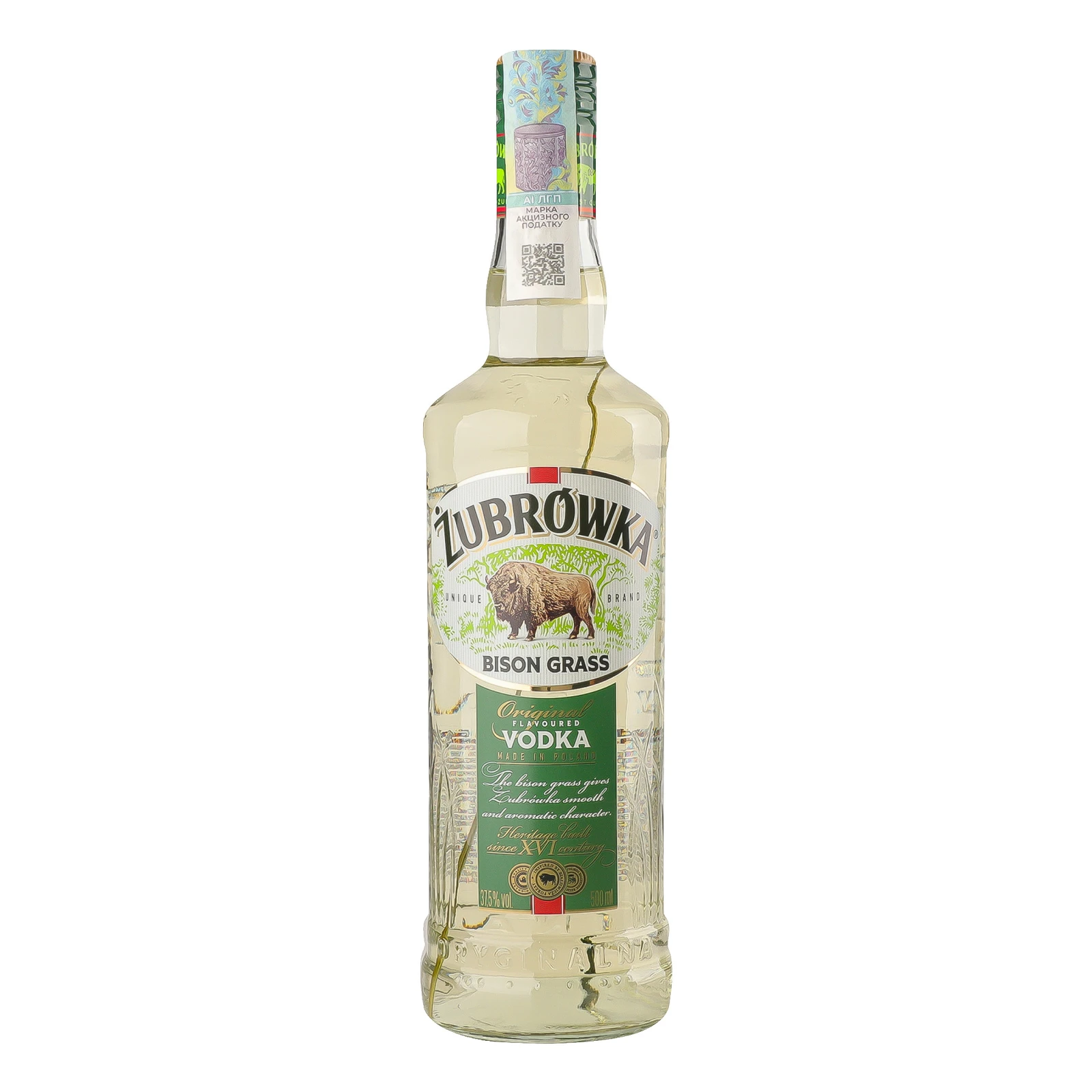 Напій алкогольний Zubrowka Bison Grass 37.5% 0.5л Фото №:1