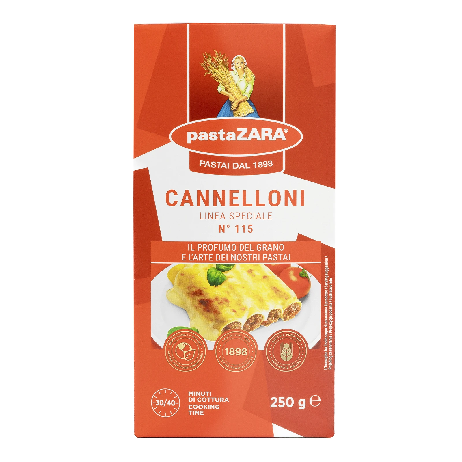 Макарони Pasta Zara 250г N115 Канеллоні Фото №:1