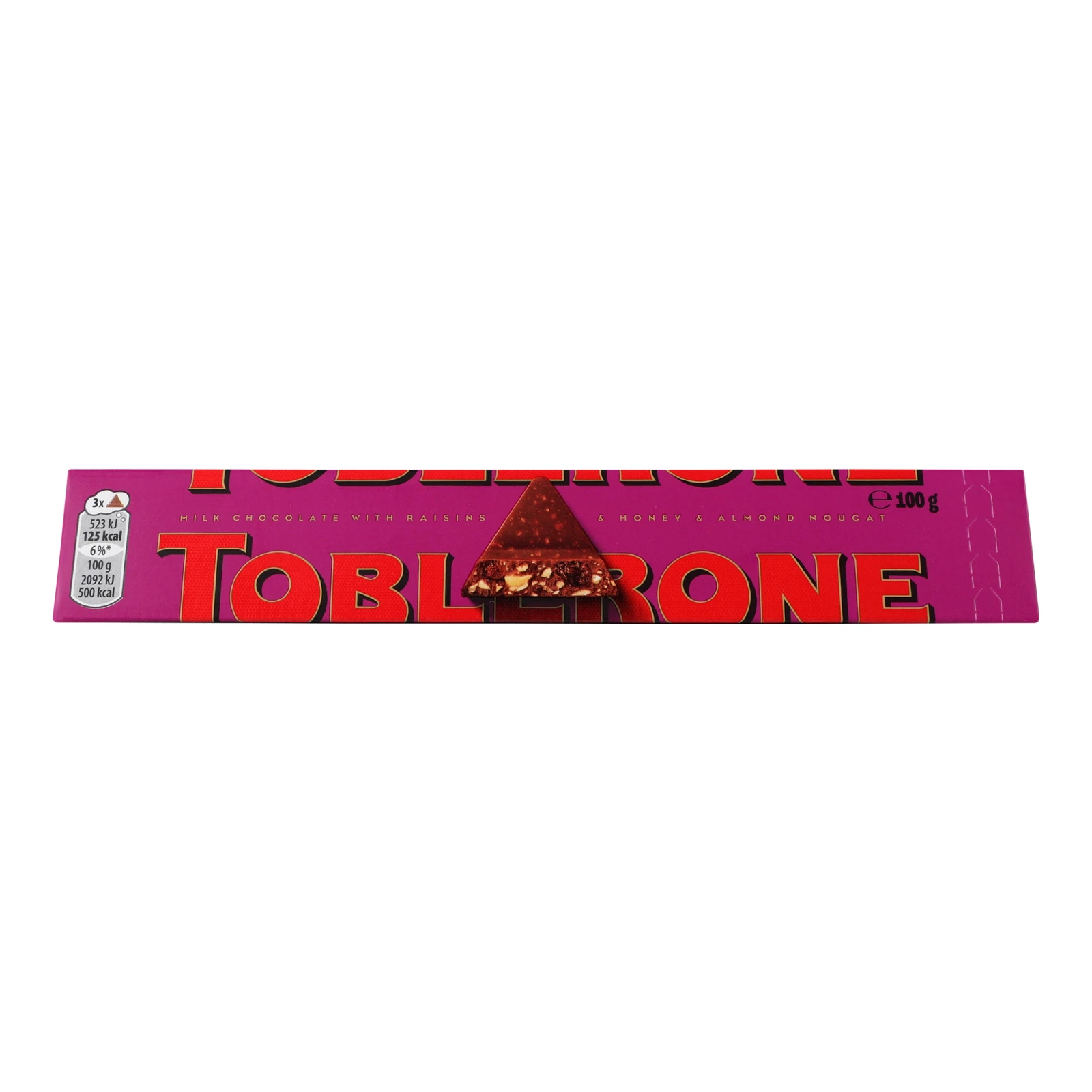 Шоколад Toblerone молочний з родзинками та медово-мигдальною нугою 4*25г/уп Фото №:1