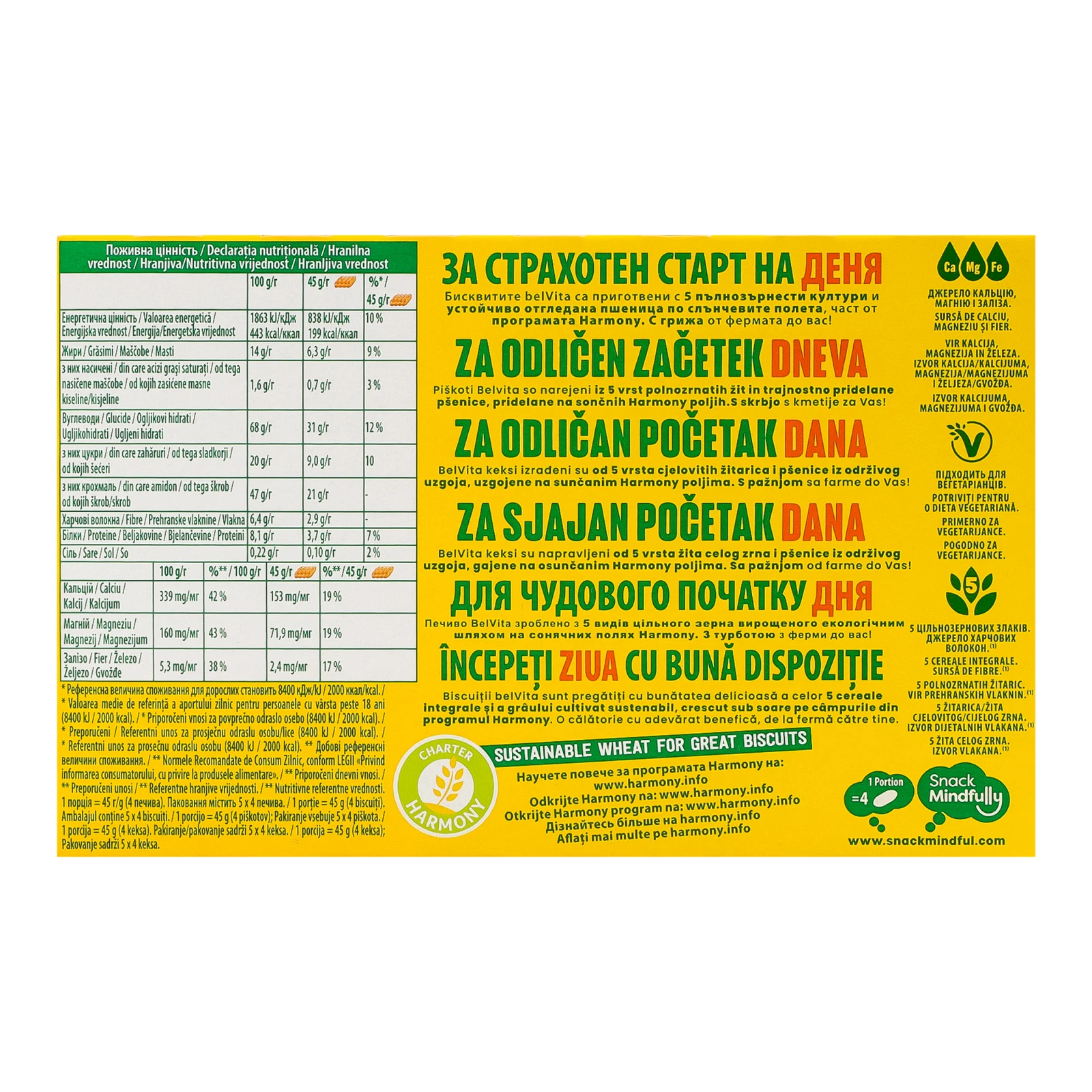 Печиво BelVita Breakfast мультизлакове з молоком 5х45г фото 2