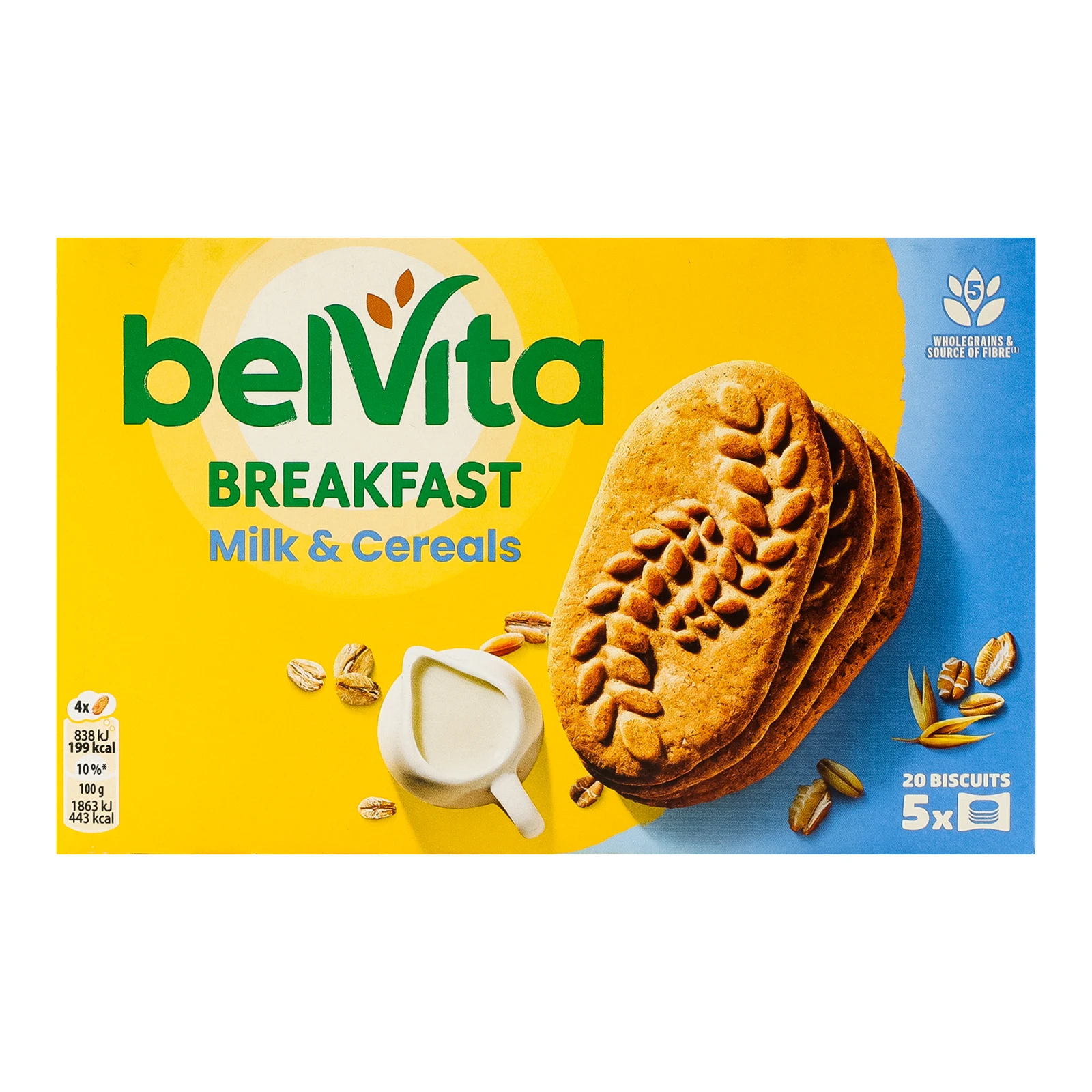 Печиво BelVita Breakfast мультизлакове з молоком 5х45г Фото №:1