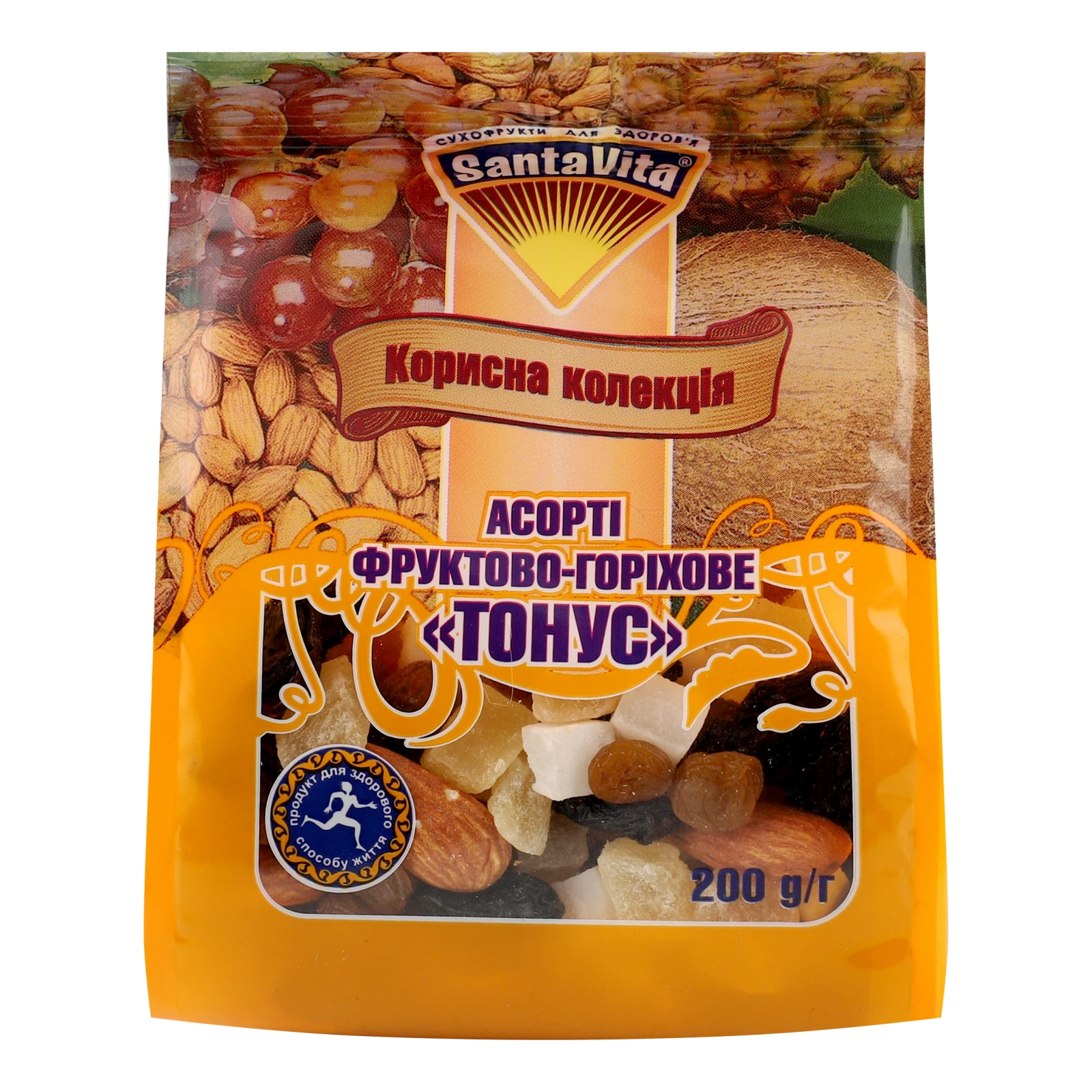 Асорті Santa Vita фруктово-горіхове Тонус 200г Фото №:1