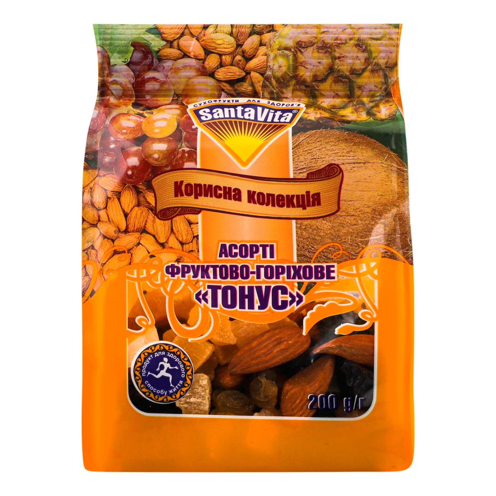 Асорті Santa Vita фруктово-горіхове Тонус 200г Фото навігації №:1