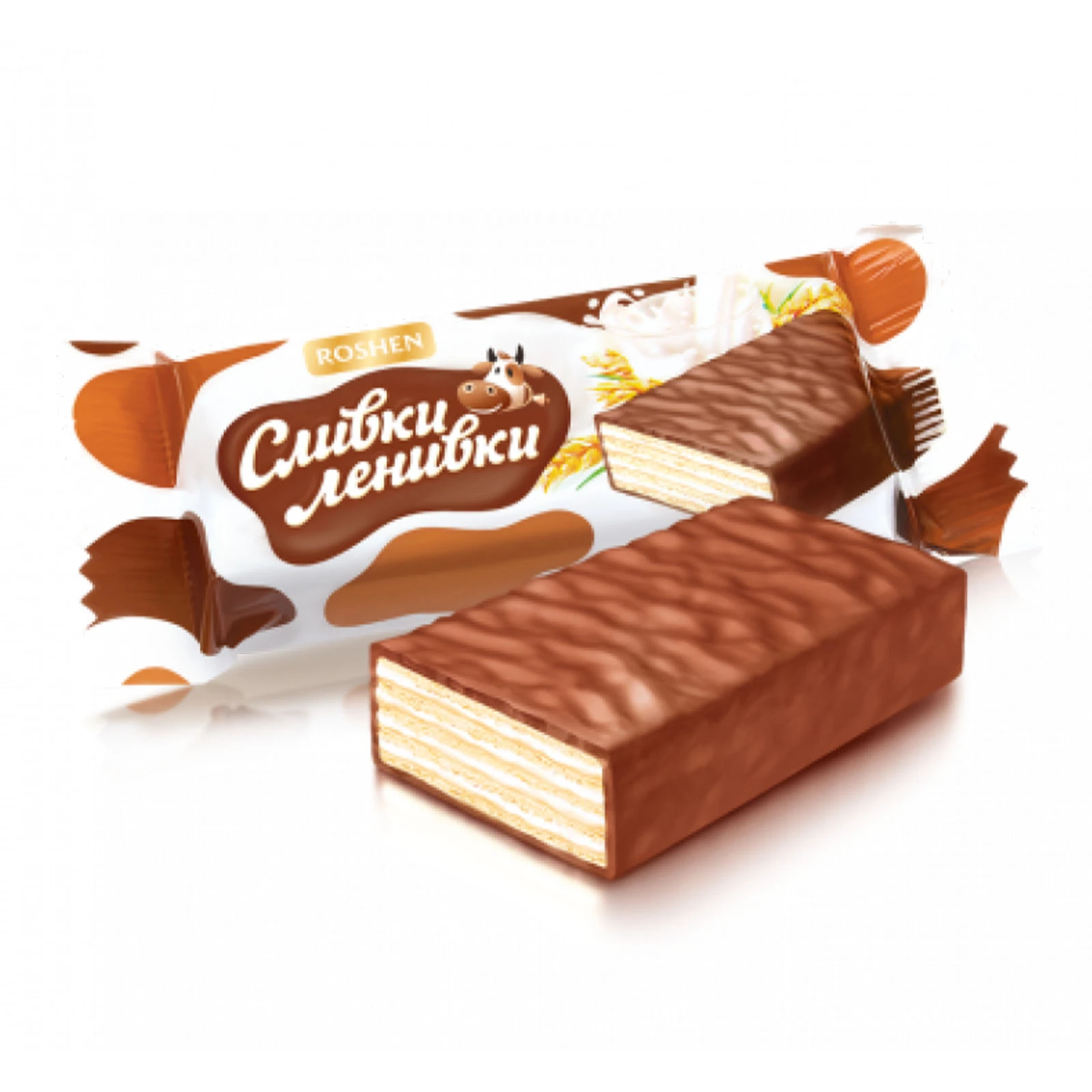 Цукерки Roshen вафельні Сливки-Ленивки