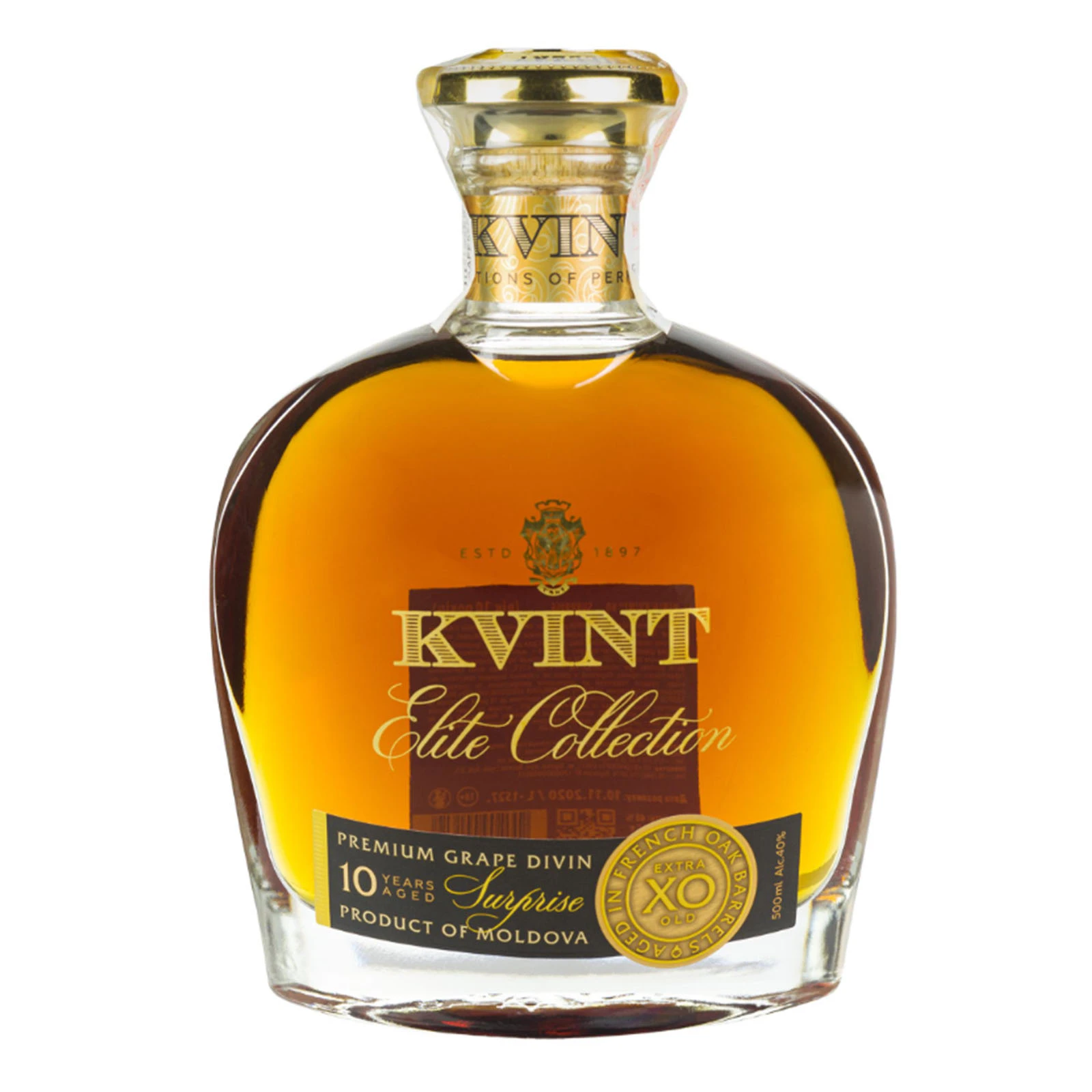 Коньяк Kvint Surprise XO 10 років 0,5л 40% кор Фото №:1