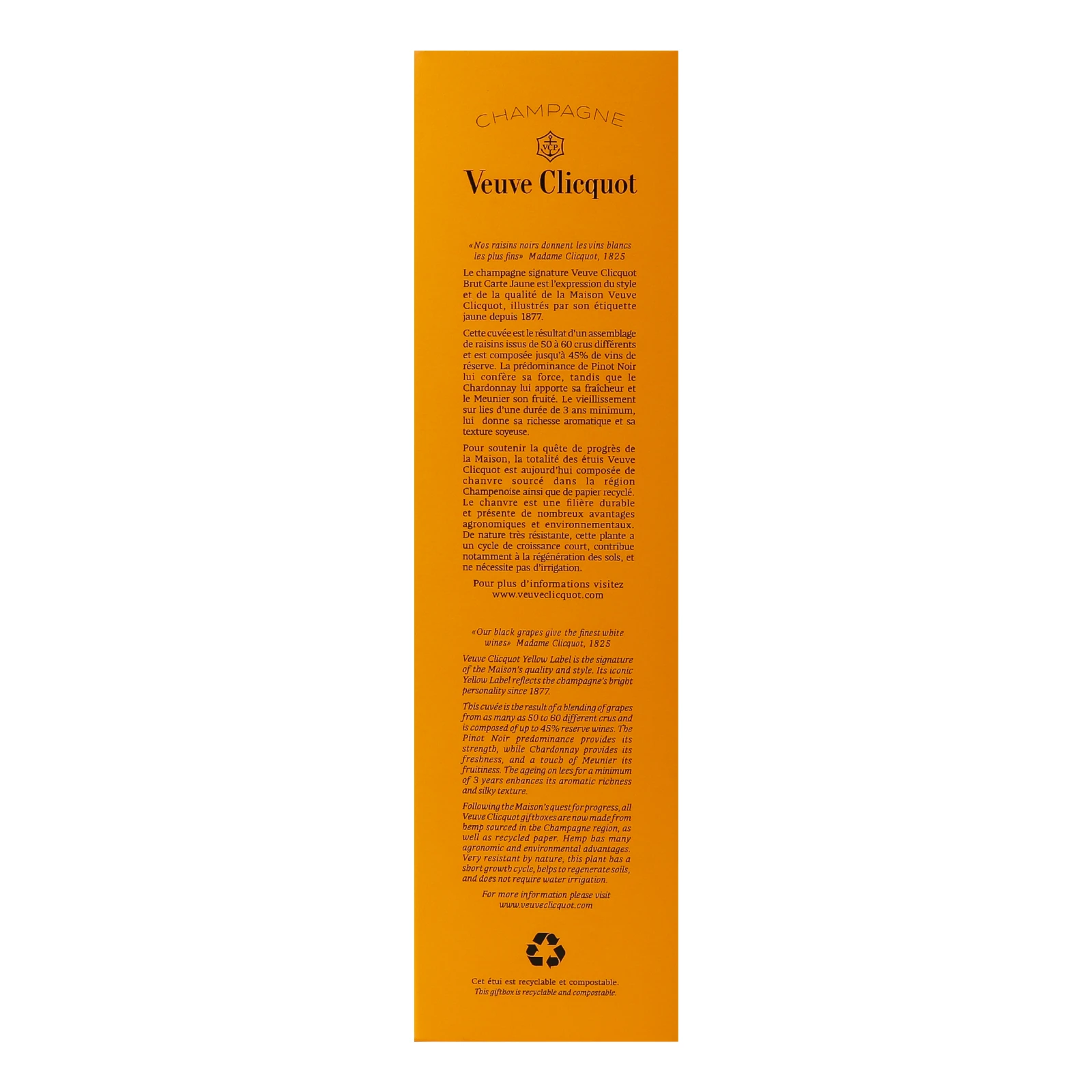 Шампанське Veuve Clicquot Ponsandin Brut біле брют в упаковці 12.5% 0.75л Фото №:2