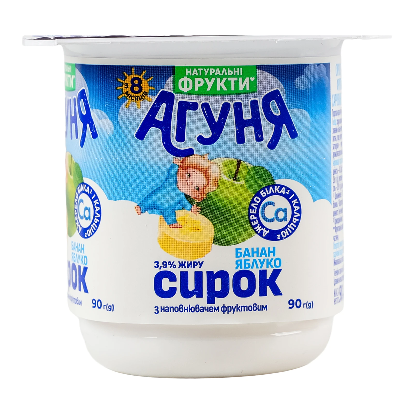 Сирок Агуня банан-яблуко для дітей від 8міс 3.9% 90г Фото навігації №:1