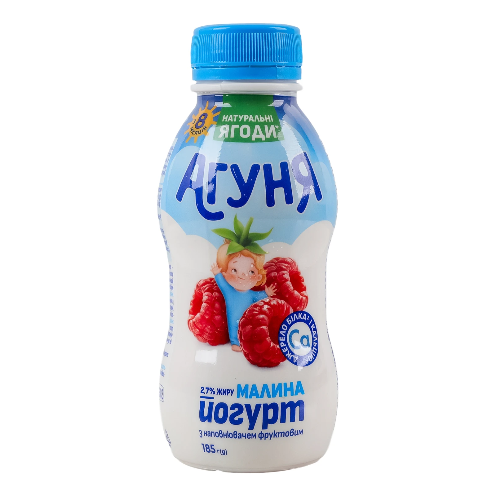 Йогурт Агуня Малина для дітей від 8-ми місяців 2.7% 185г Фото навігації №:1