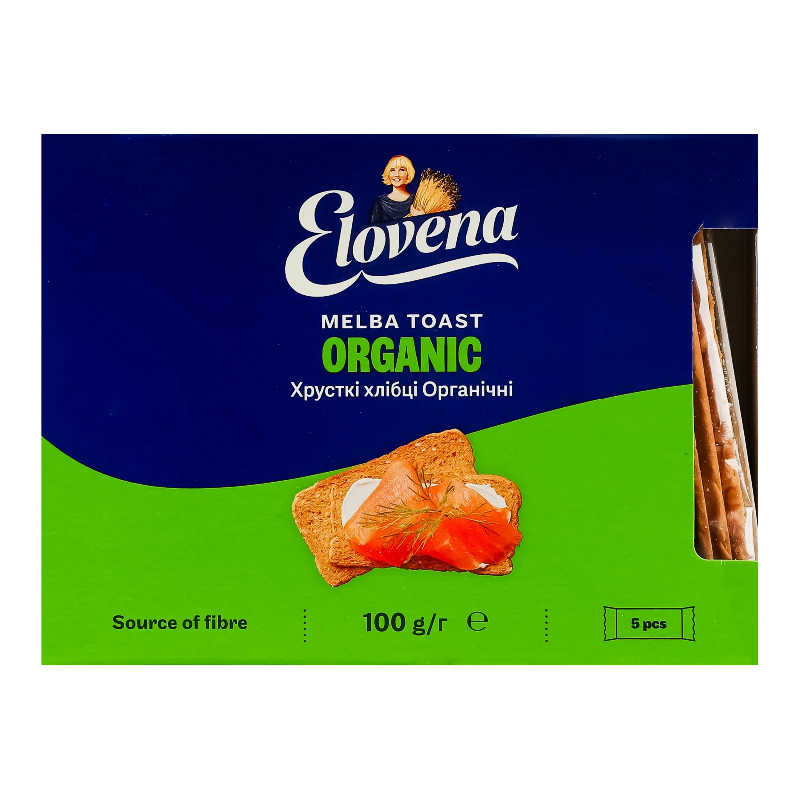 Хлібці Elovena хрусткі органічні зі злаків 100г Фото №:1